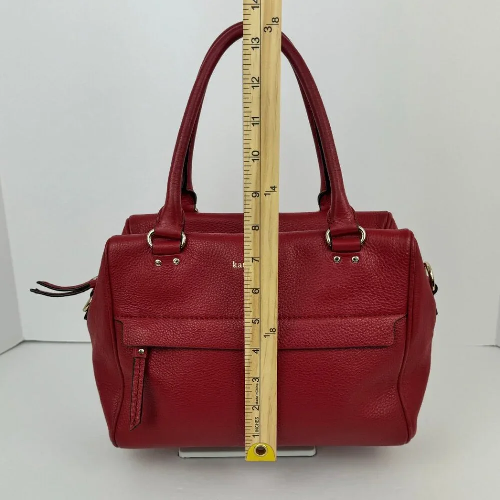 Kate Spade Red Pebbled Leather Satchel Handbag